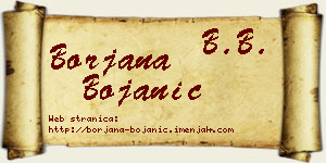 Borjana Bojanić vizit kartica
